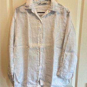 Zara Women White Linen Shirt,XS.